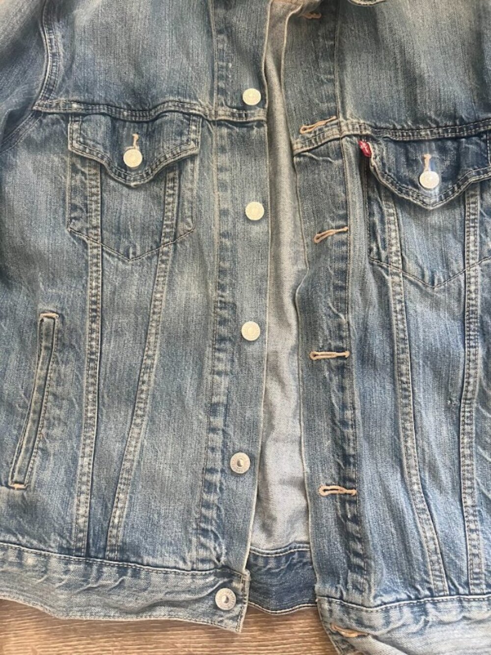 Levi's Blue Front Pocket Denim Jean Jacket Size Medium - Picture 6 of 16